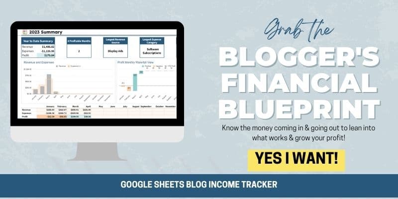 Image of Bloggers Financial Blueprint to track blog income and expenses